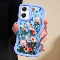 Capinha Flor Para Motorola Moto G06 Capa De Silicone Macia Estilo Simples Macaron Case 0473