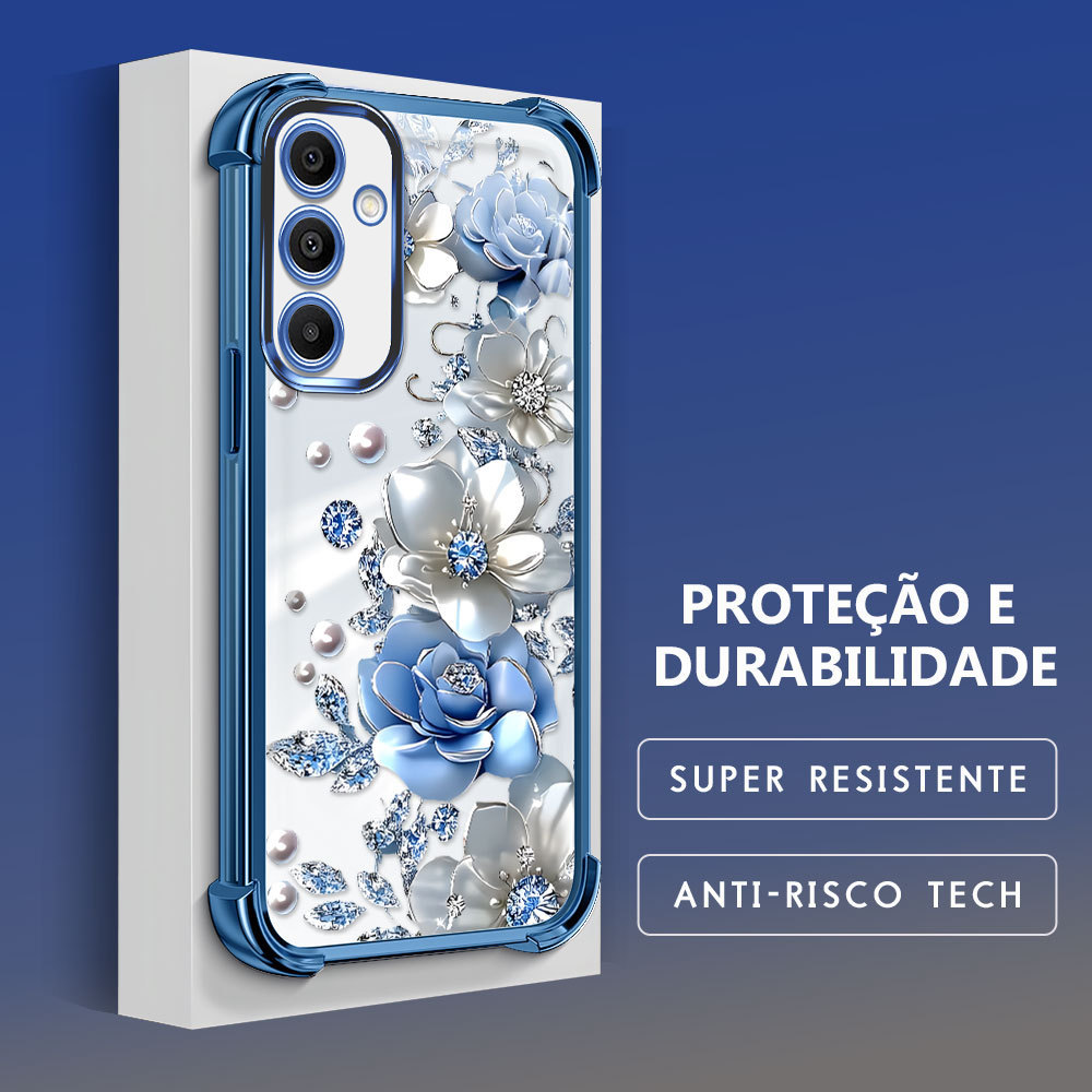 Capinha Anti Impacto Transparente Para Samsung Galaxy A16 4G 5G Capa Flor Macia Proteção Case SJ 1087