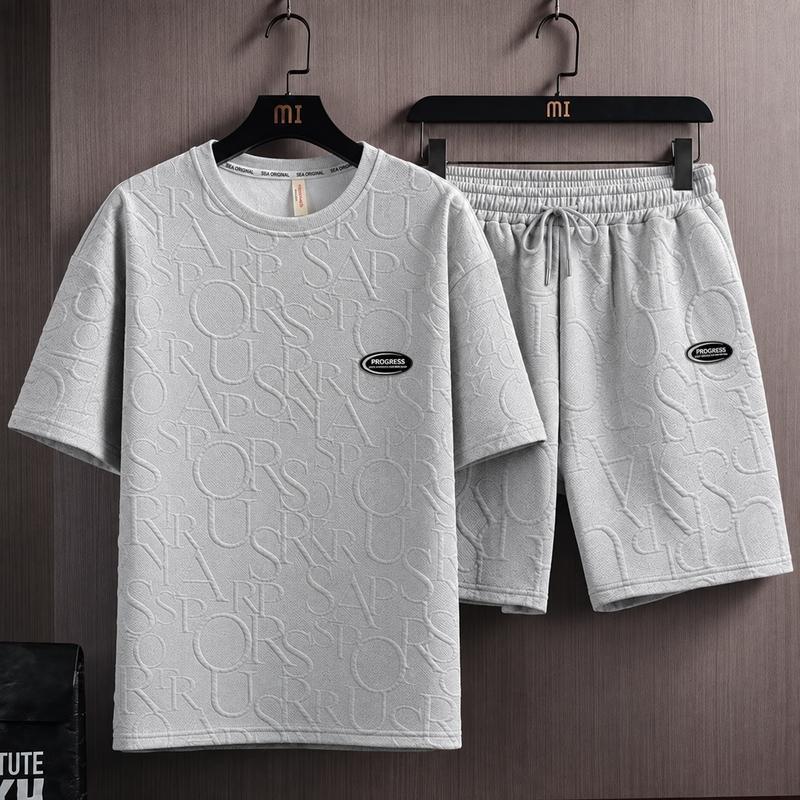 Conjunto Masculino Premium Textura Relevo Manga Curta + Bermuda Casual Confortável para Verão e Uso Diário — imagem 2 de 2