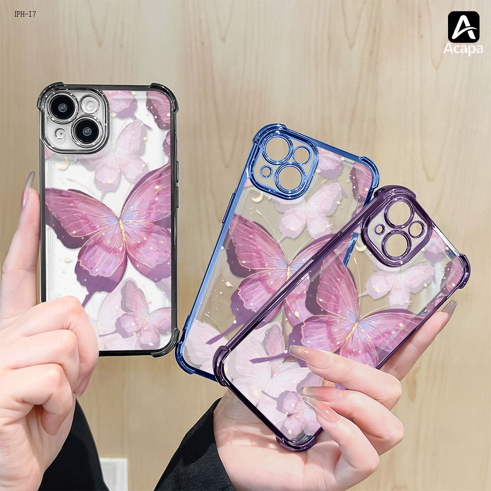 Capinha Para iPhone 17 17E 16 16E 15 14 13 12 11 XR 7 8 SE Pro Max Plus Capa Anti Impacto Transparente Macia Case FS0882