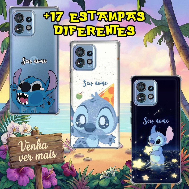 Capa Capinha para Motorola Moto Edge 40 Pro - Stitch e Angel
