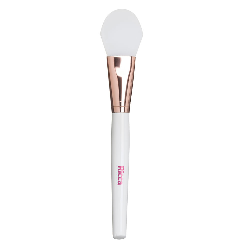 Kit Com 2 Pincéis Rose Gold De Silicone Para Bases E Máscaras Ricca
