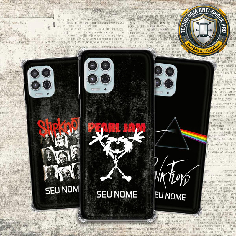 Capa Capinha - Motorola Moto G100 - Lendas do Rock Heavy Nu Metal Classico Grunge com Nome