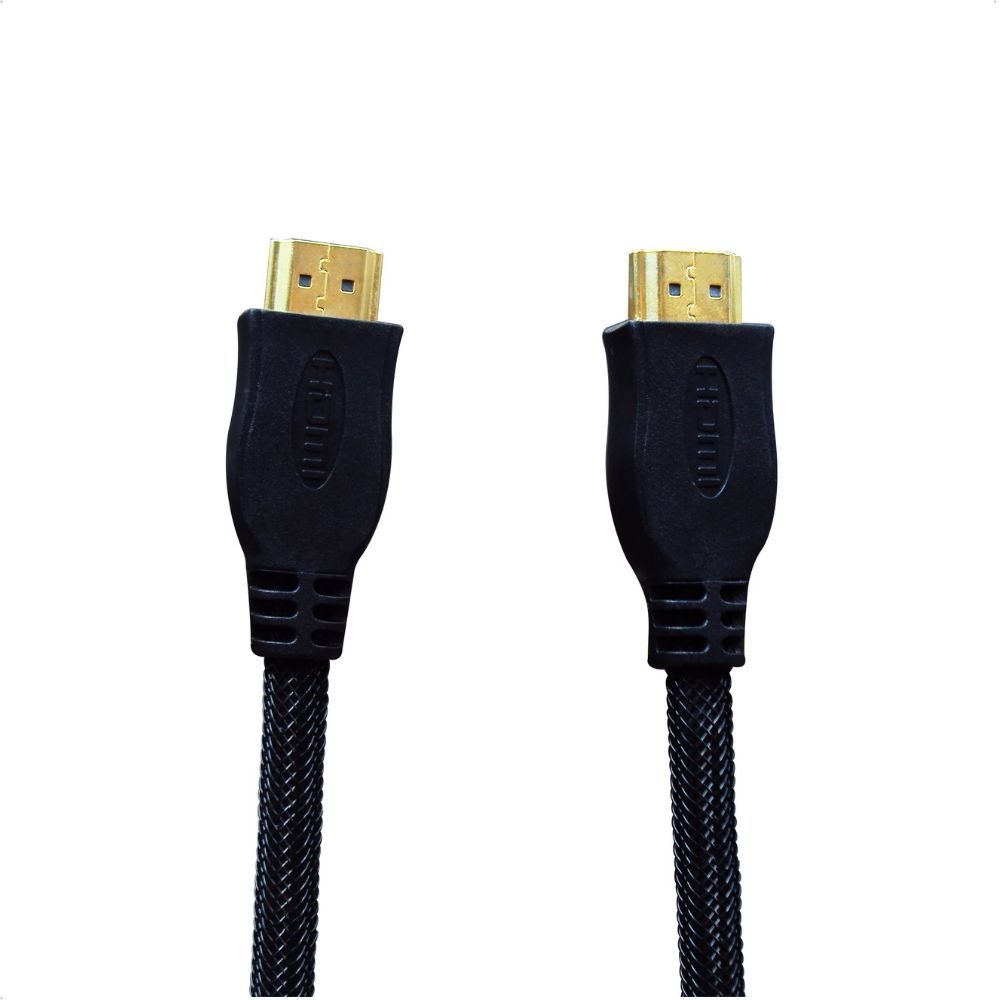 Cabo HDMI 1.8 Metros Newlink CB101 Banhado A Ouro 1.4 3D Nylon Reforçado Para TV E Vídeo Game