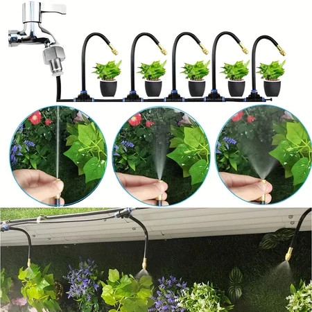 Kit De Irrigação Mangueira 5 Metros Para Jardim Aspersão Automático Com Gotejador Ajustável Vendido(s) - Variação: