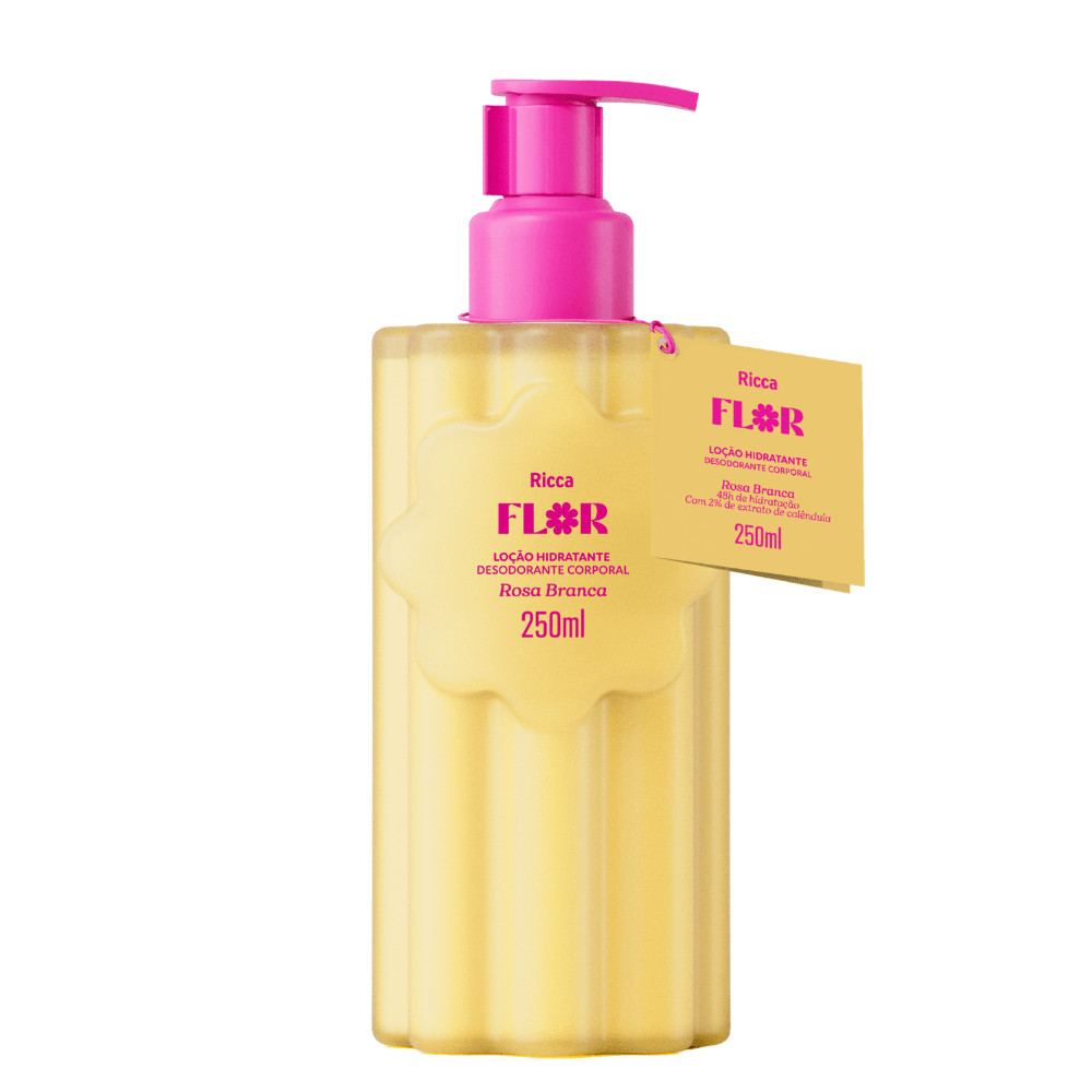 Loção Hidratante Deo Corporal Ricca Flor Rosa Branca 250Ml