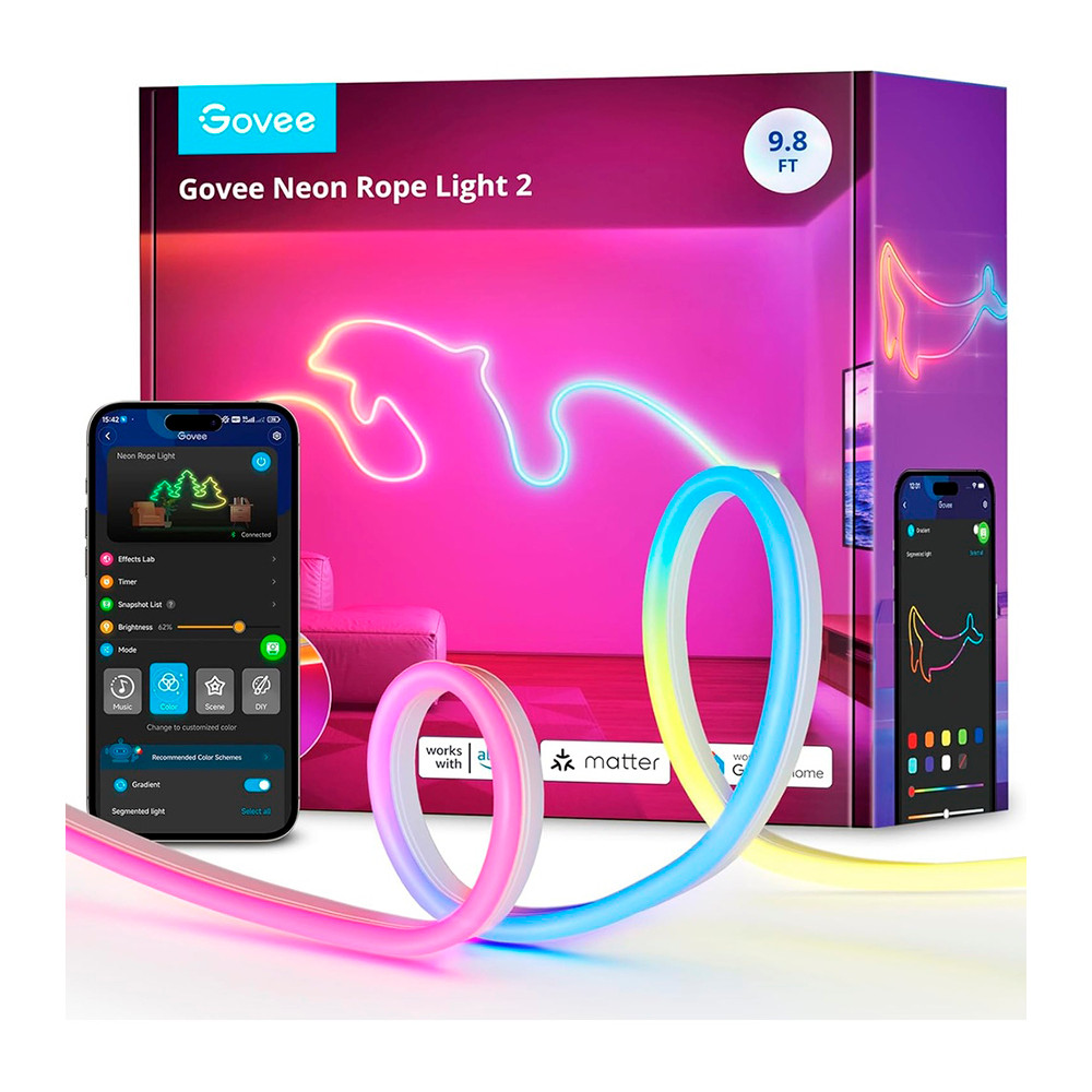 Fita Luz Neon Govee RGBIC 3M Matter Flexível App LED Smart