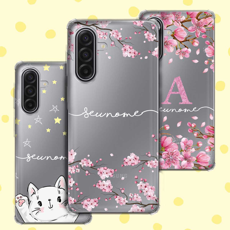 Capa Capinha - Samsung Galaxy A17 - Transparente Personalizada Nome Inicial Letra Anti-Impacto