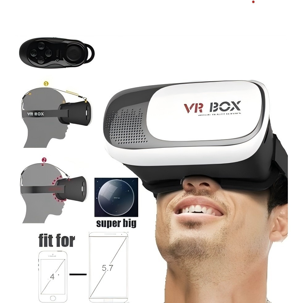 Óculos VR Box 2.0 Realidade Virtual 3D com Controle Bluetooth Compatível Celular