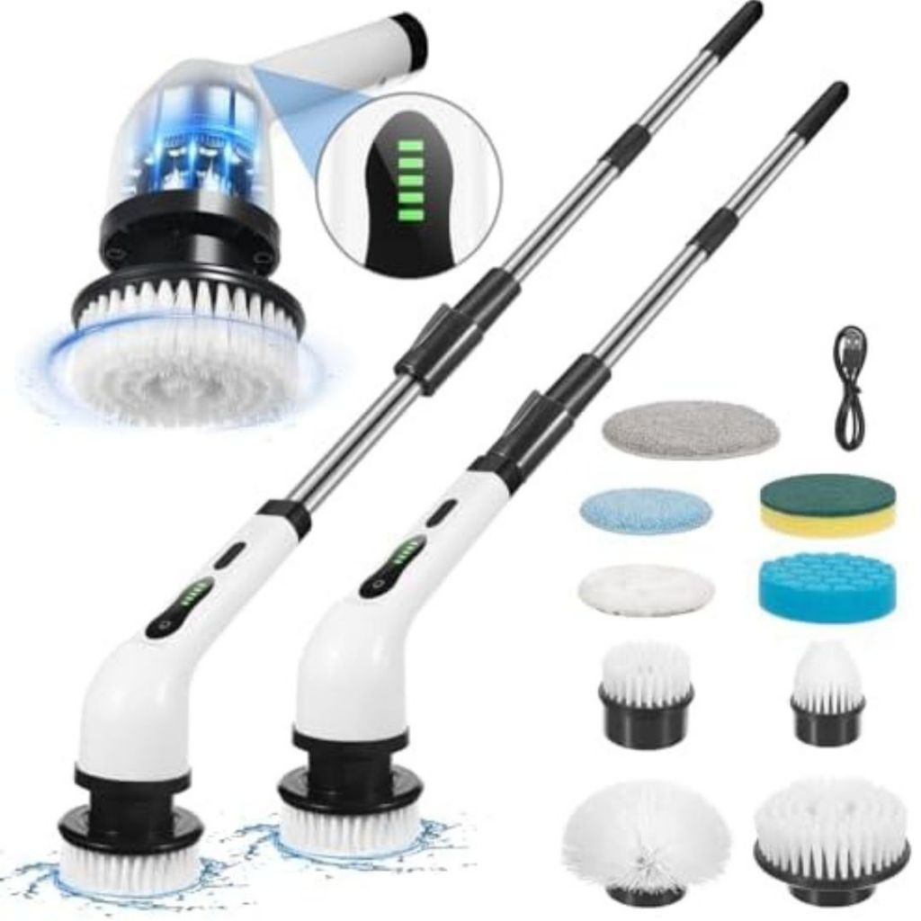Esfregão Elétrico 9 em 1 Sem Fio Escova de Limpeza Resistente Multiuso, Recarregável e Rotativo - Oferta Diária