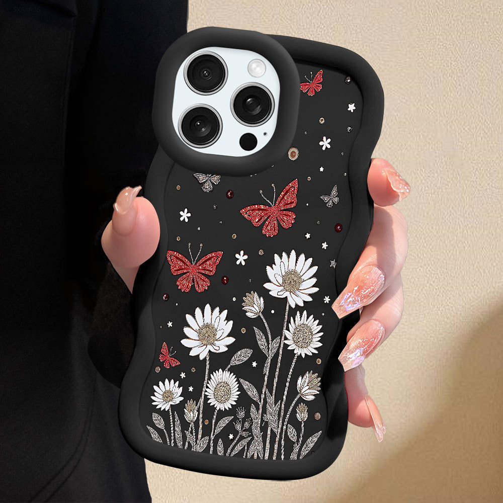 Capa de Celular Flores e Borboletas Para Samsung Galaxy A07 A06 A05S A05 4G Capinha Case MKL0478