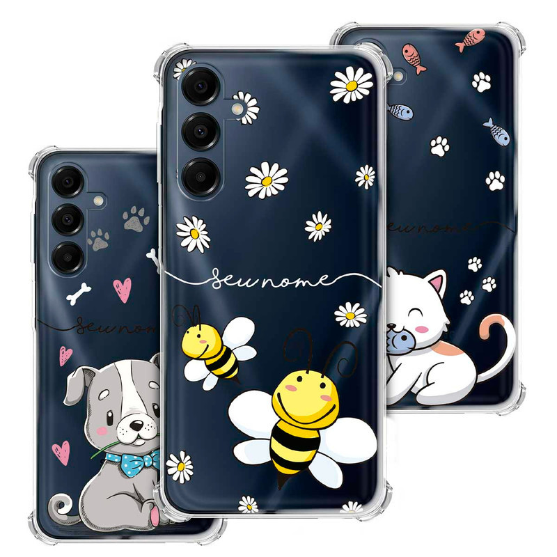 Capa Capinha - Samsung Galaxy A16 - Bichinhos Fofos Animais Personalizada Anti-Impacto Transparente