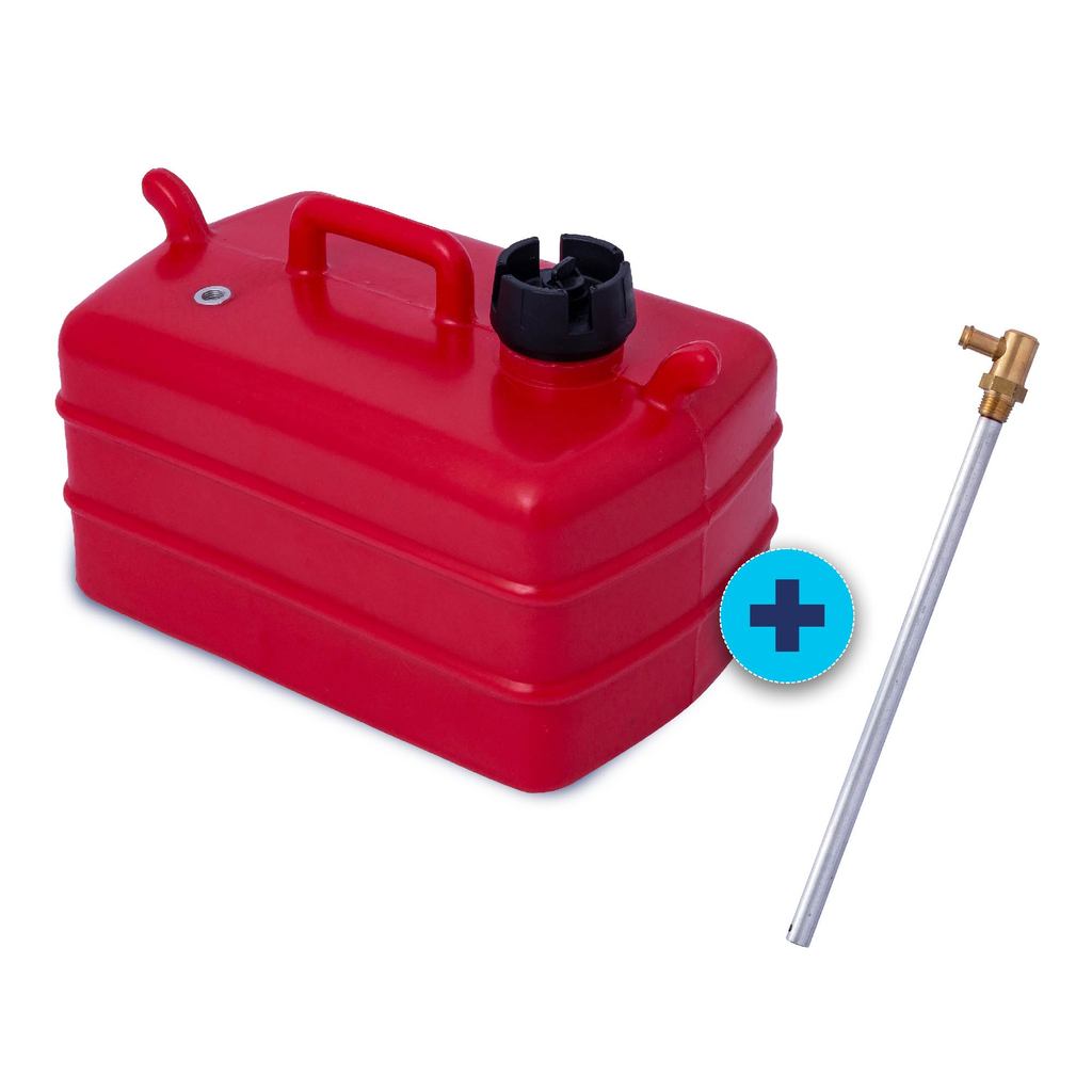 TANQUE 12 LITROS HORIZONTAL COM PESCADOR FIXO DE LATÃO 5/16" VERMELHO