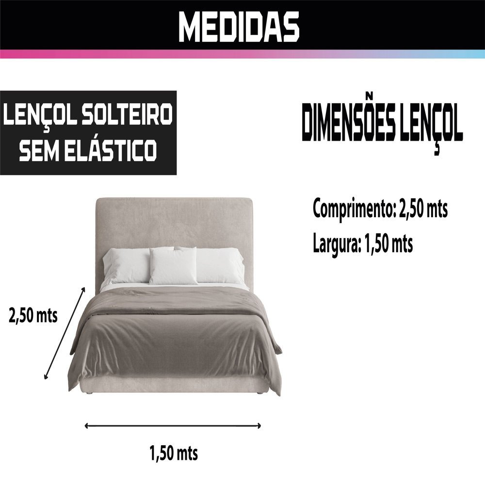 Lençol Solteiro Promoção Avulso Sem Elástico Algodão Percal 200 Fios Toque Macio Respirável — imagem 2 de 2