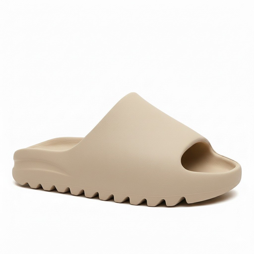 Chinelo Masculino Slide Yeeze Nuvem Sola Alta Macio Antiderrapante Unissex Bege