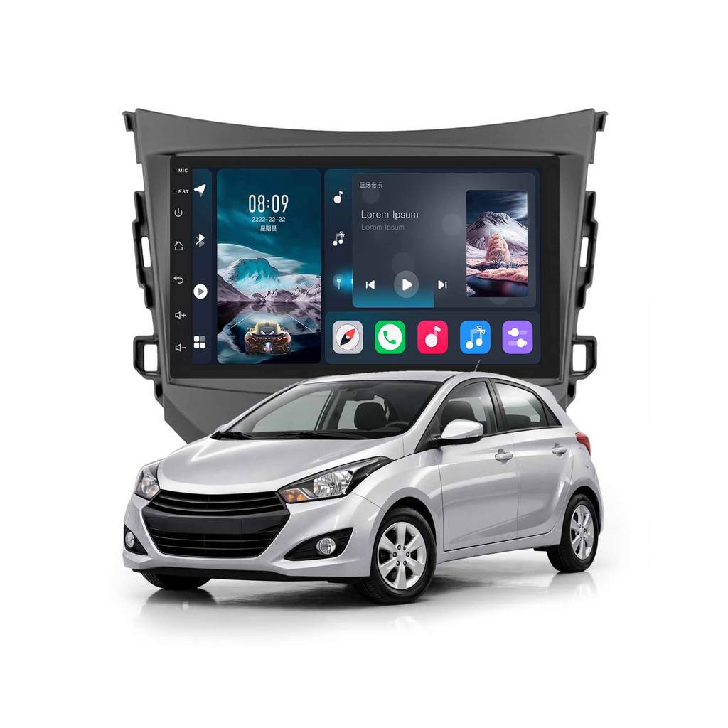 Central Multimídia Hyundai Hb20 2012/2019 Adak 7'' 64gb Qled Carplay Android Auto Com GPS E Wifi