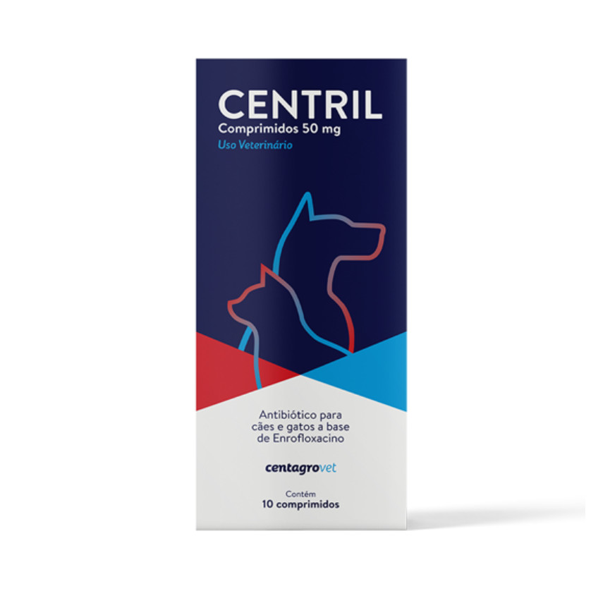 Centril 50mg 10 Comprimidos para Cães e Gatos Centagro