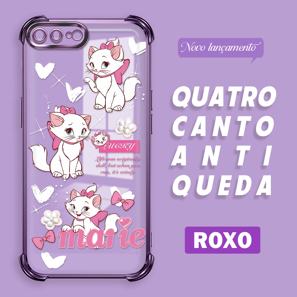 Capinha Anti-Queda Transparente Para iPhone 7 8 Plus Capa De Celular Macia Marie FS0086