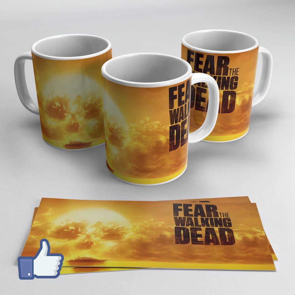 Caneca Porcelana Fear The Walking Dead Personalizada Design Exclusivo 325ml Premium