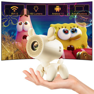 Mini Projetor JY320LI Android 13 3000 Lúmens WiFi 6 Tela 150" 16GB Portátil Cinema em Casa