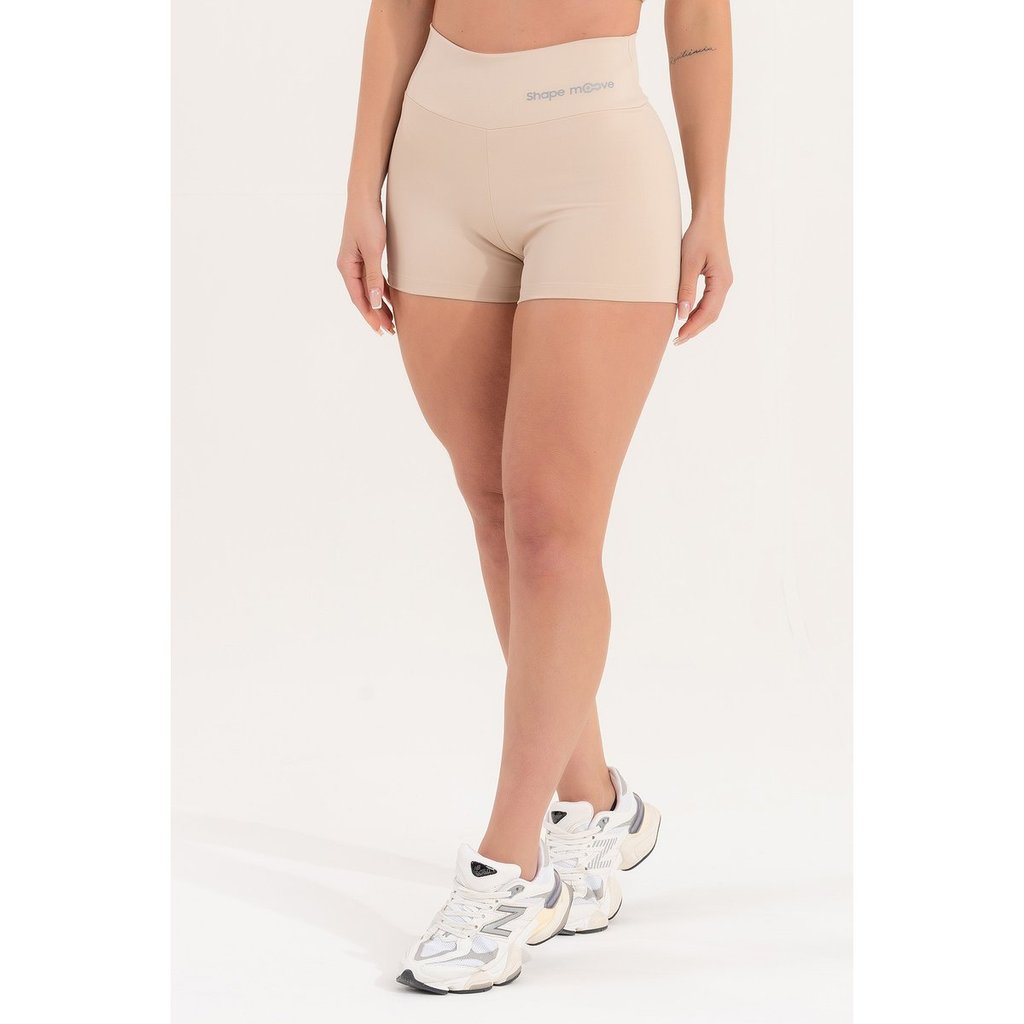 Shorts Feminino Fitness Cintura Alta Poliamida Shape Move Academia Treino Não Transparente