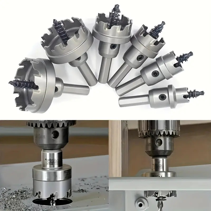 Kit conjunto de 5 peças Brocas Serra Copo Fura Metal Aço 16 a 32mm para metal Vendido(s) - 16mm, 18,5mm, 20mm, 25mm, 30m