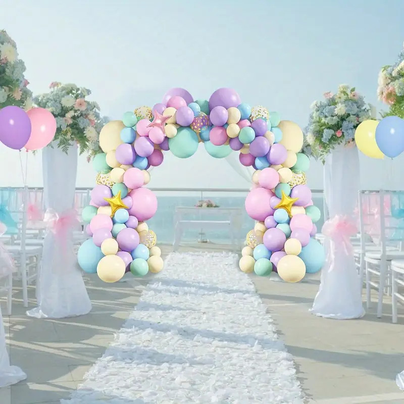 Kit 115 peças Balões fosco Balão Para Festas e Aniversários decoração C/Fita adesiva - Cores do arco-íris