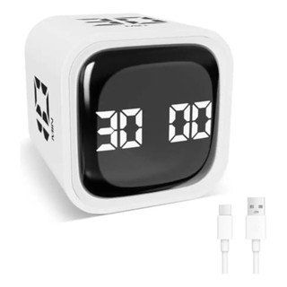 Cubo Temp0 Rizador Pomodoro Digital Led Alarme Estudo 4Cm