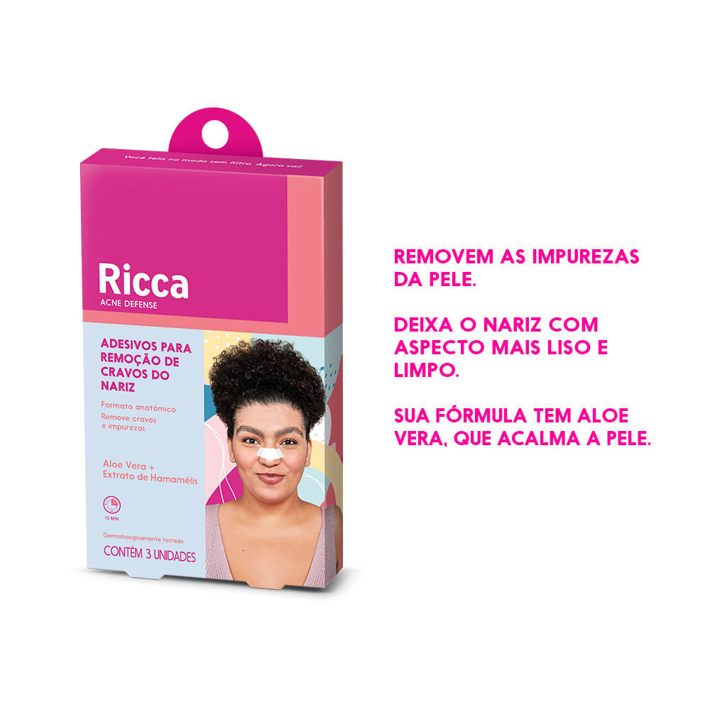 Adesivos para Remoção de Cravos do Nariz Acne Defense Ricca