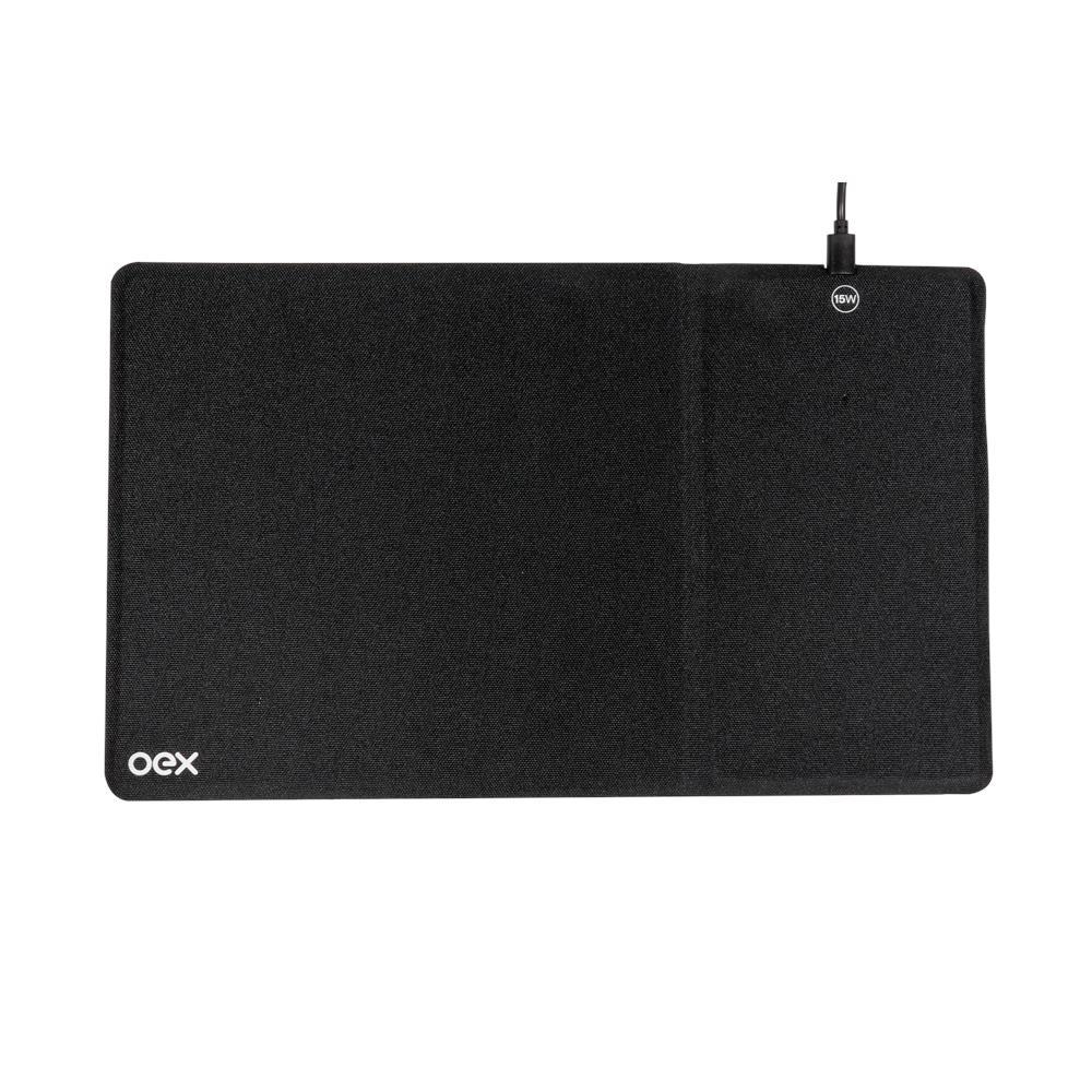 Mousepad C/ Carregador Wireless 15W OEX CW104 Preto