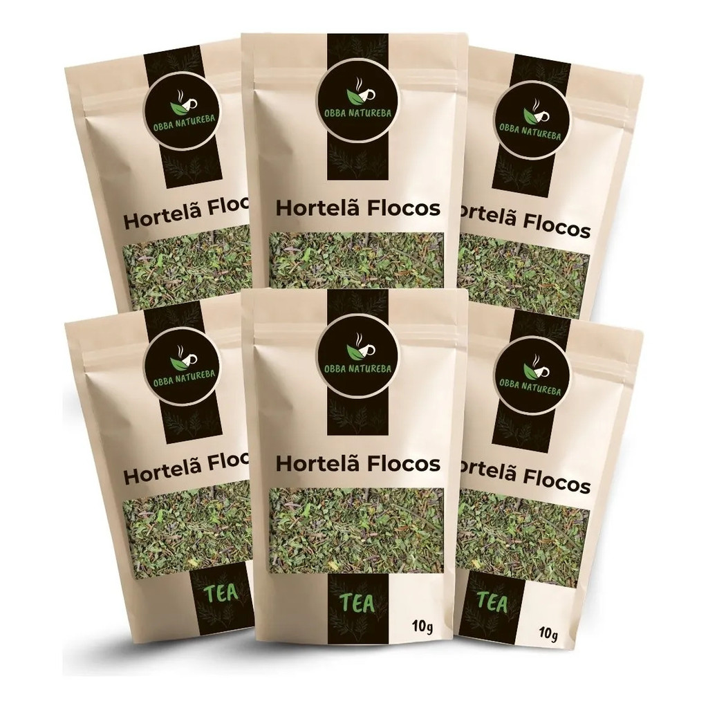 Hortelã Flocos para Chá Ervas Cuidadosamente Selecionadas Ideal Para Infusão - Leve 6 Unidades