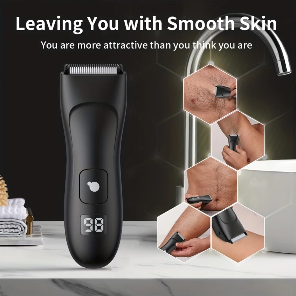 Removedor Elétrico De Pêlos De Partes Íntimas Masculinas Aparador De Cabelo Para Homens E Mulheres com cupom - Variação: