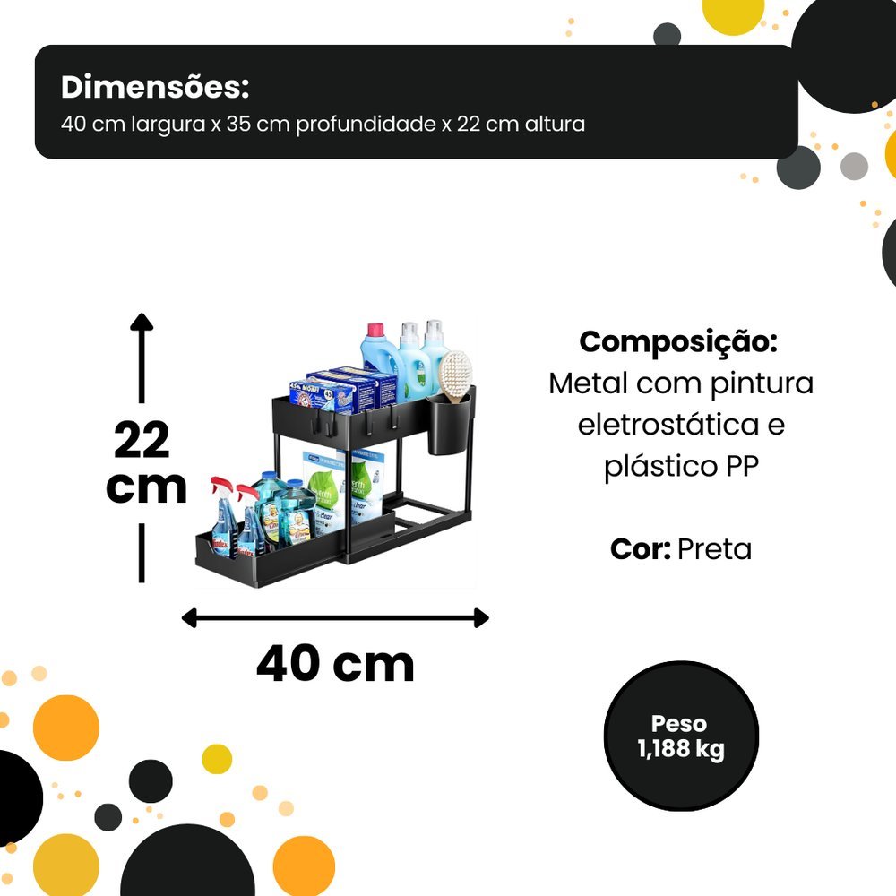 Prateleira Multiuso Cozinha Banheiro Lavanderia Escritório Organizar Temperos Cosméticos