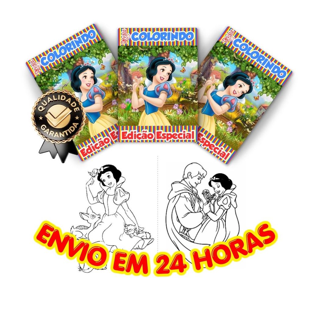 Lembrancinha Branca de Neve Revistinha Personalizada Festa Infantil Nome Idade Tema Princesa