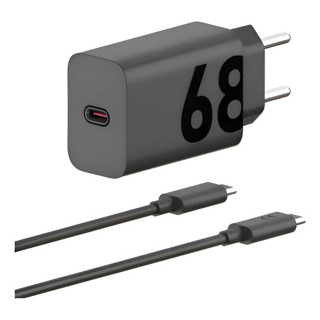 Carregador Turbo 68w Usb-c Saída Tipo-c Para Motorola