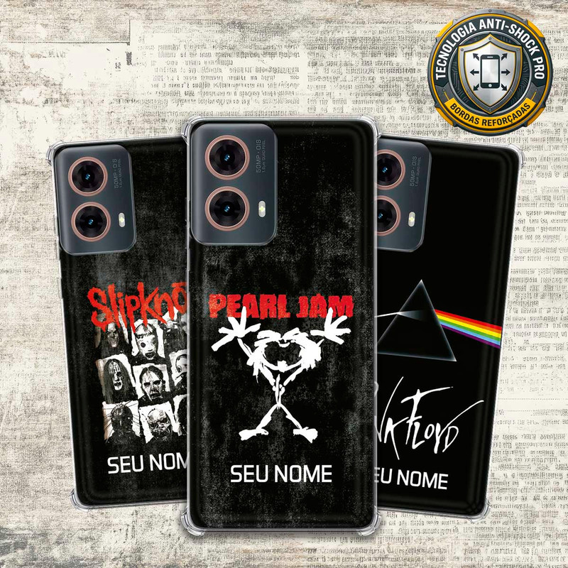 Capa Capinha - Motorola Moto G85 - Lendas do Rock Heavy Nu Metal Classico Grunge com Nome