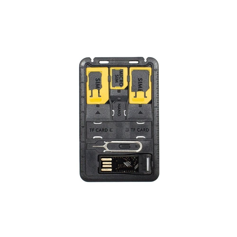 Case Porta Chip Com Adaptadores Nano Micro Sim E Chave Ejetora Newlink AD200 Leitor Micro SD USB