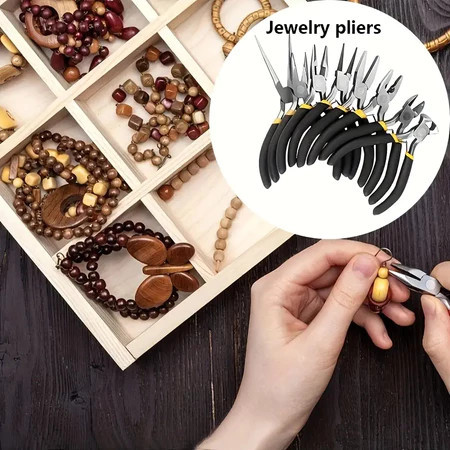 Kit 8 Alicates de Bijuteria DIY Artesanato Profissional Jóias Aço Inoxidável Mini Alicate Vendido(s) - 4pcs