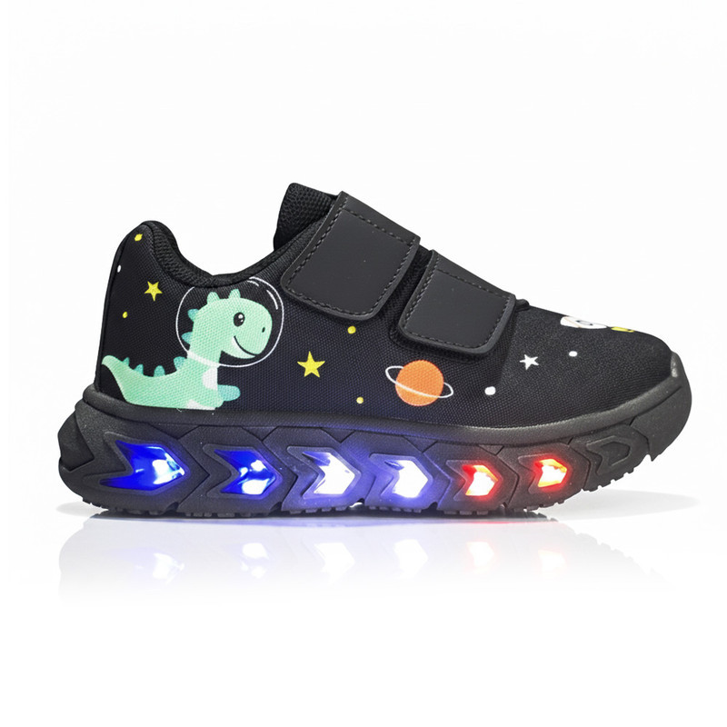 Tênis Infantil Dino de Led Colorido para Meninos Uso Diário