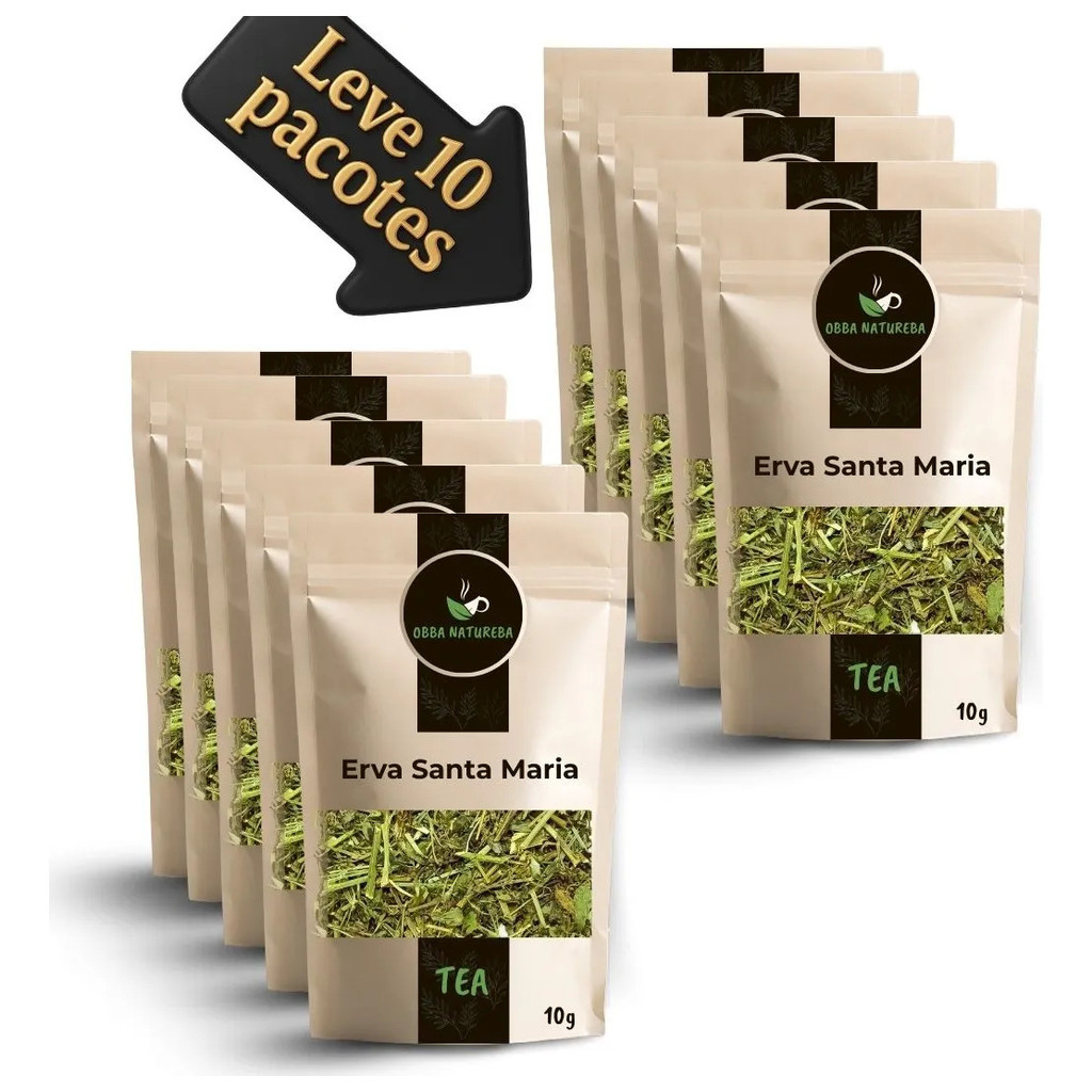 Erva de Santa Maria  para Infusão Ideal para Chá Ritual Diário-Com 10 Pacotes-Com 10 Pacotes