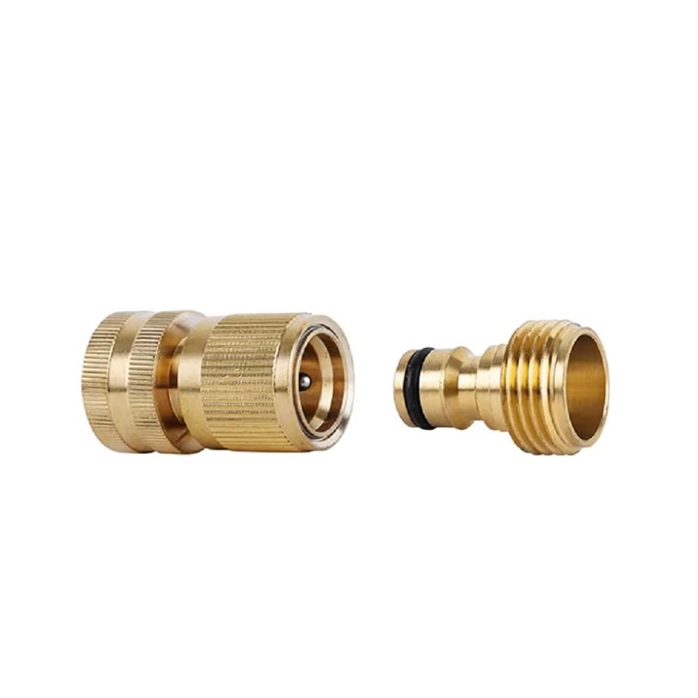 Conjunto De Acessórios De Conexão Rápida Para Mangueira De Jardim , Entrada De Água De Latão De 3/4 Polegadas