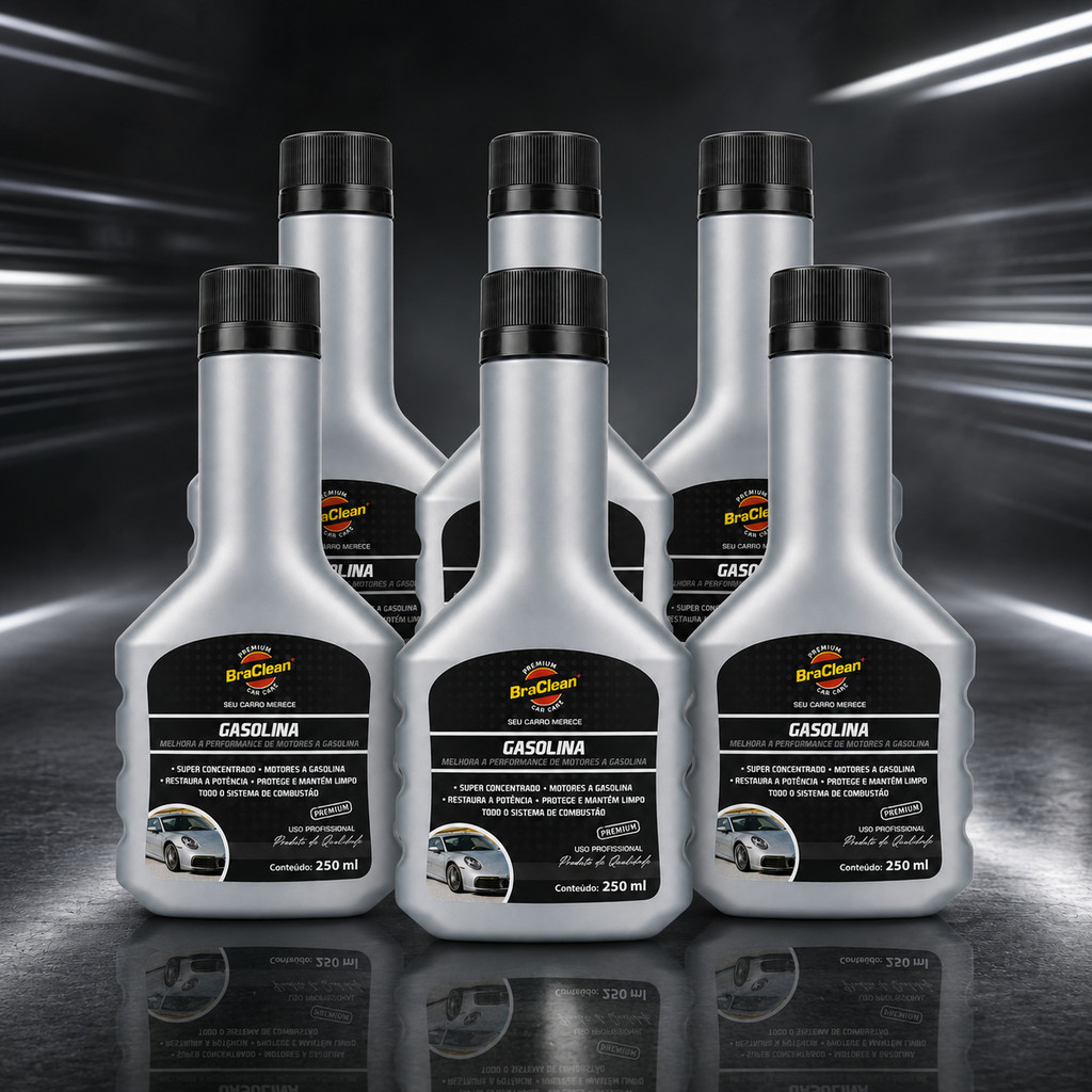 Aditivo Gasolina BraClean 250ml Kit 6 Unidades Bicos Injetores Sistema De Alimentação Uso Automotivo