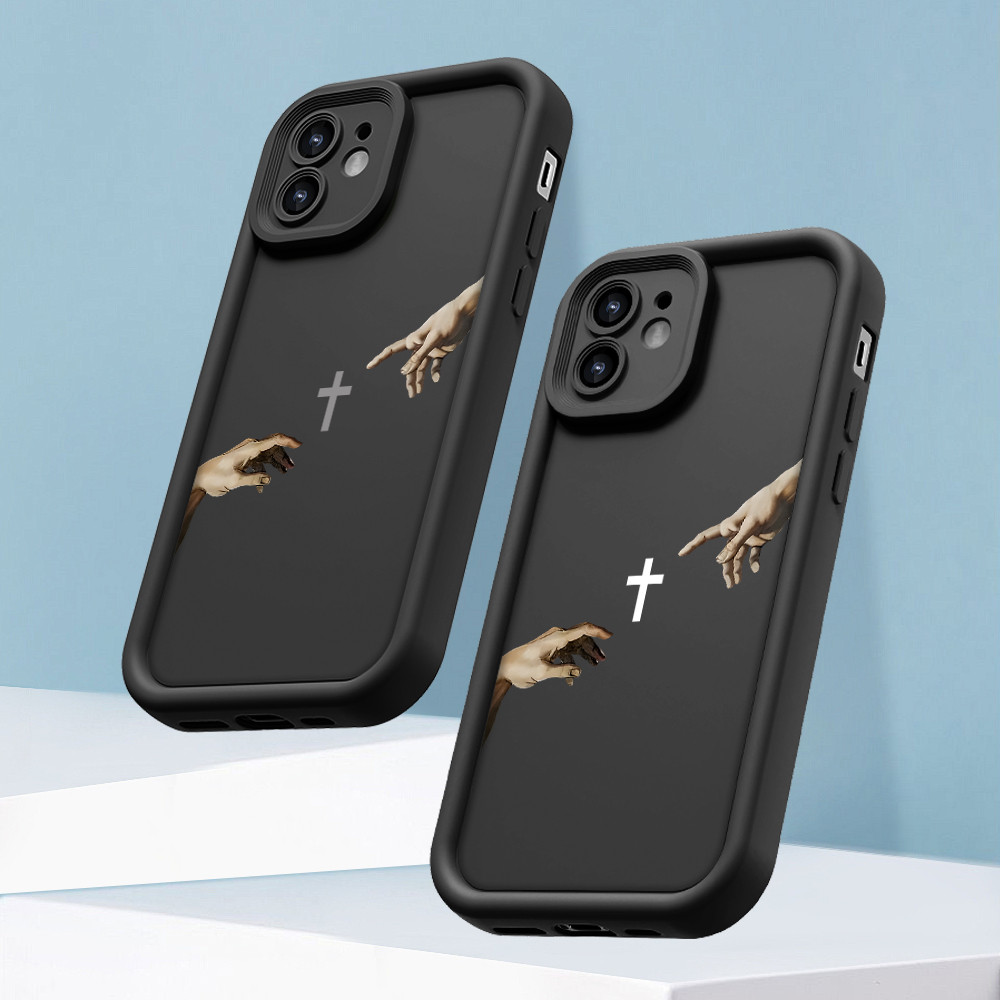 Capinha Jesus Anti-queda Macia Silicone Preta Para Samsung Galaxy S25 S24 S23 S22 S21 S20 FE Ultra 5G Capa TYB7528 — imagem 2 de 2