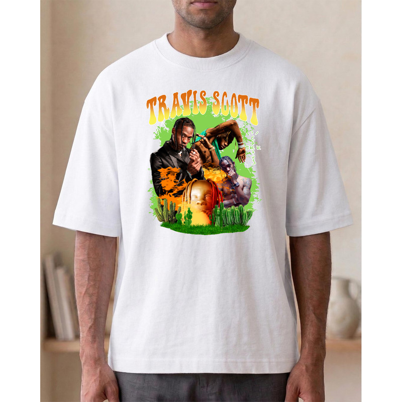 Camiseta Travis Scott Cactus Estampada Personalizada Oversized Streetwear
