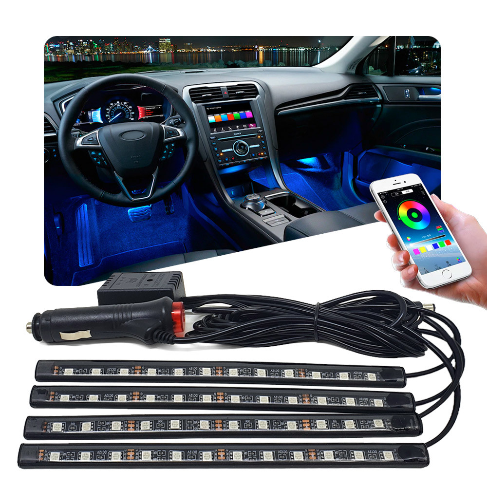Barra Led Neon RGB Interno Veracruz 2007 2008 2009 2010 2011 2012 Luz Interna Controle App Aplicativo