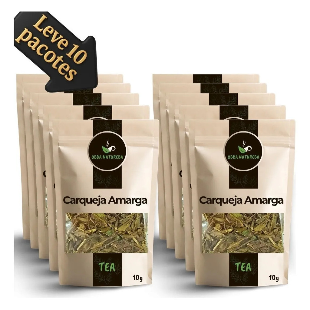 Erva Natural de Carqueja Amarga para Chá - Leve 10 Pacotes Origem Natural Ideal Para Infusão