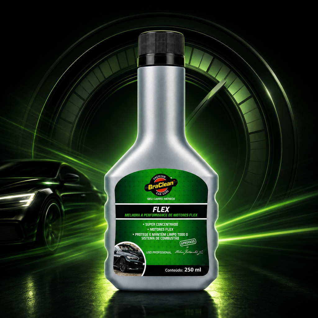 Aditivo Flex BraClean 250ml Para Cuidado Do Motor Carro Flex Gasolina E Etanol Uso Automotivo