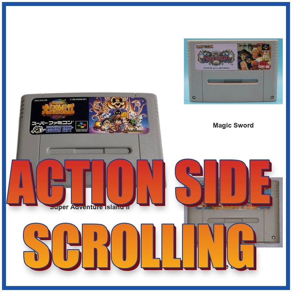 Action / Side Scrolling Side-Scroller Super Adventure Island II/Magic Sword SFC SNES Super Famicom Used Tested Working