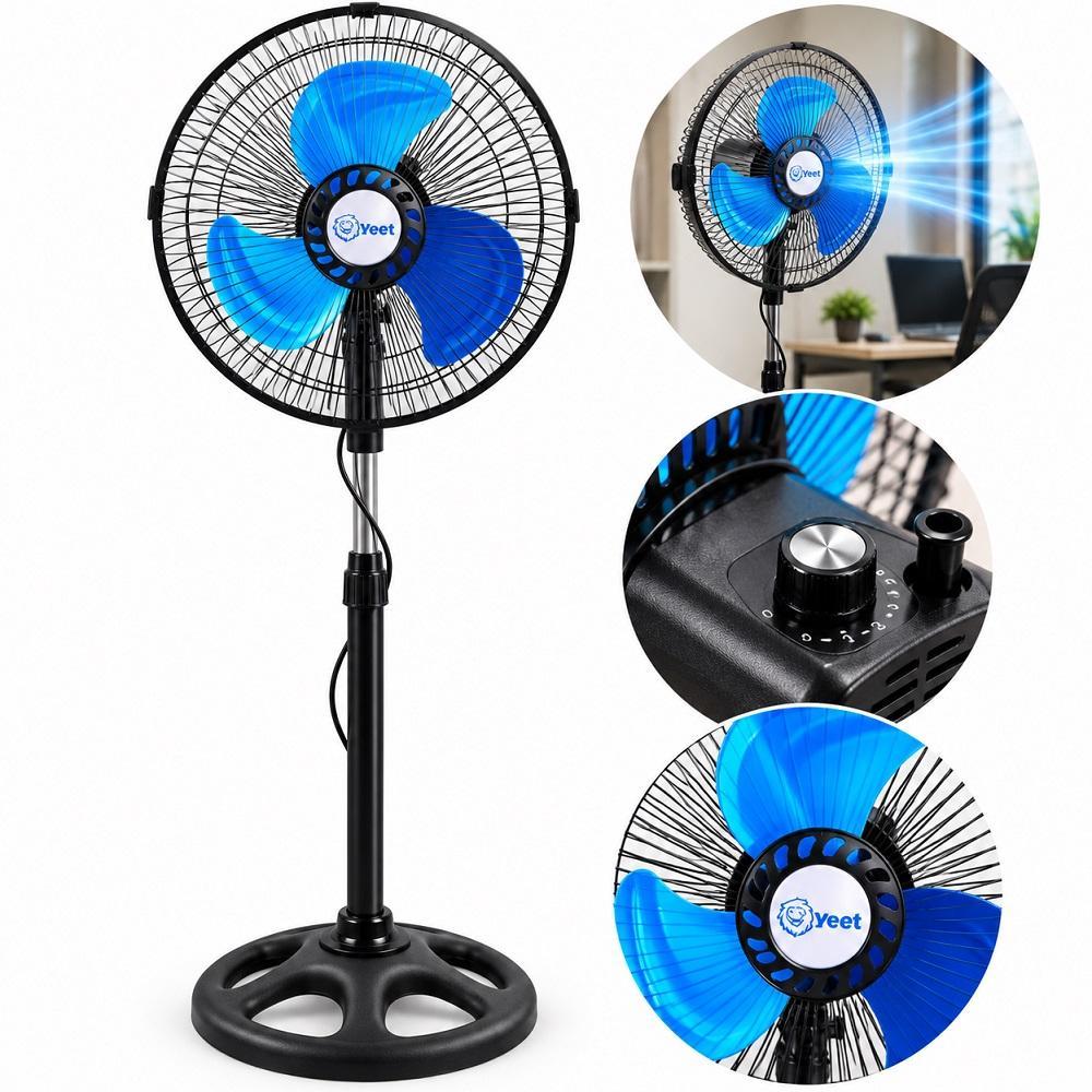 Ventilador de Coluna Pedestal 220V com 3 Velocidades e Altura Ajustável 35cm