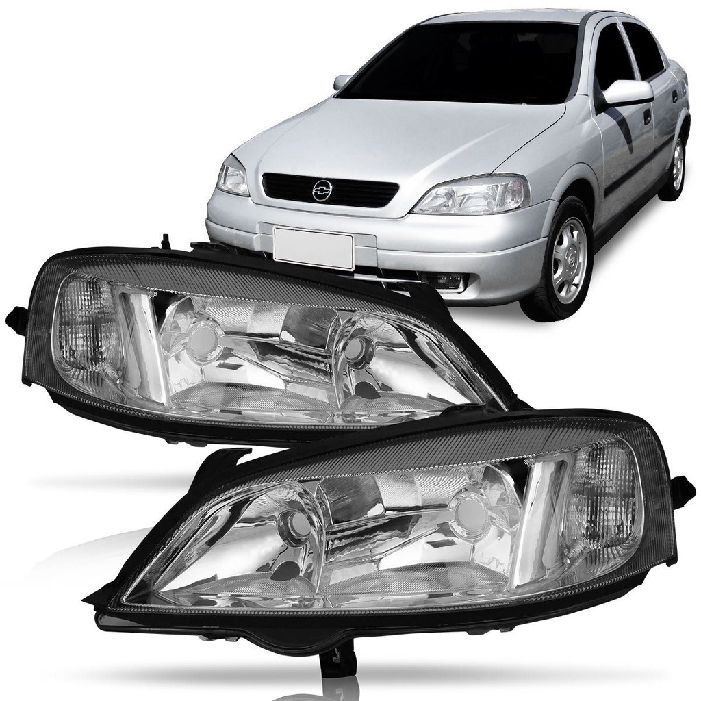 Par Farol Astra 99 2000 2001 2002 Foco Duplo Cromado em Oferta na Shopee